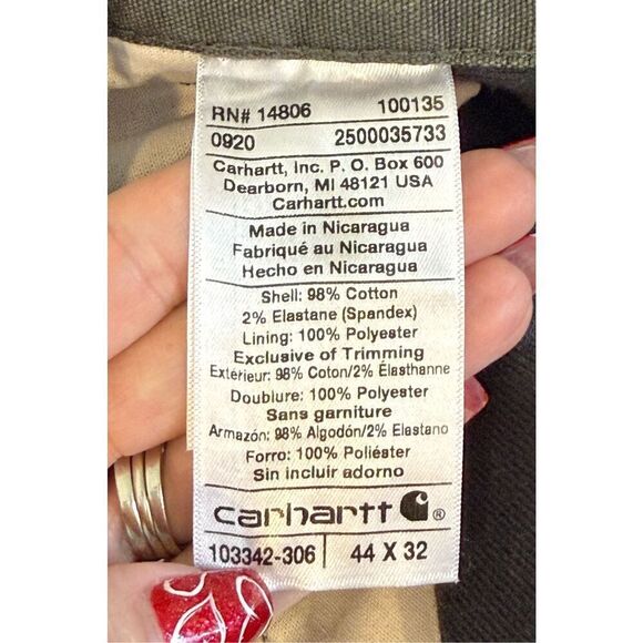 Carhartt Rugged Flex Relaxed Fit "Gravel" Canvas Work Pants 44 x 32 Men's - Picture 10 of 15